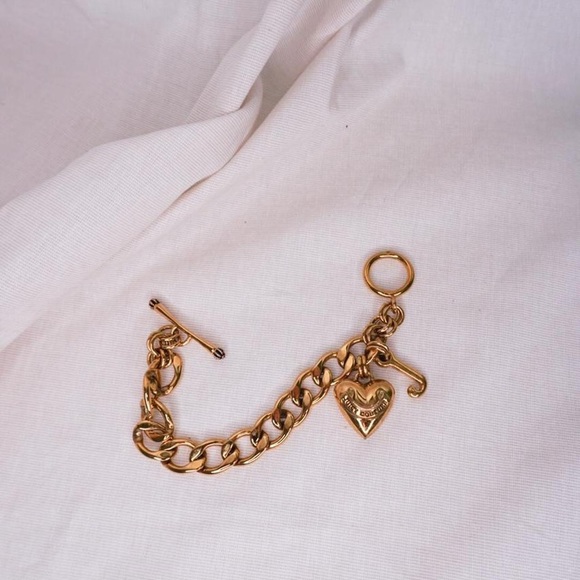 💋Juicy Couture Chunky Gold Tone Link Charm Bracelet - Picture 3 of 3